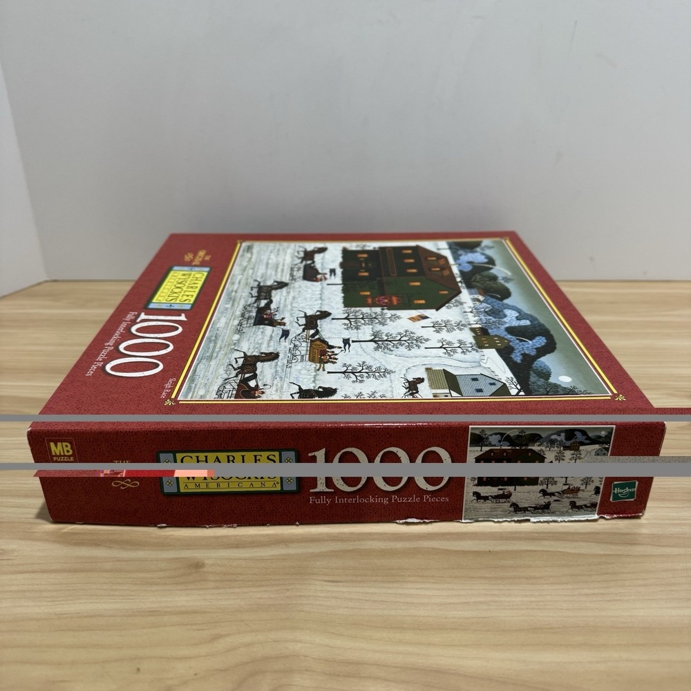 VTG Charles Wysocki 1000 Piece Puzzle SLEIGH RACE Americana Hasbro MB Complete - Picture 8 of 13